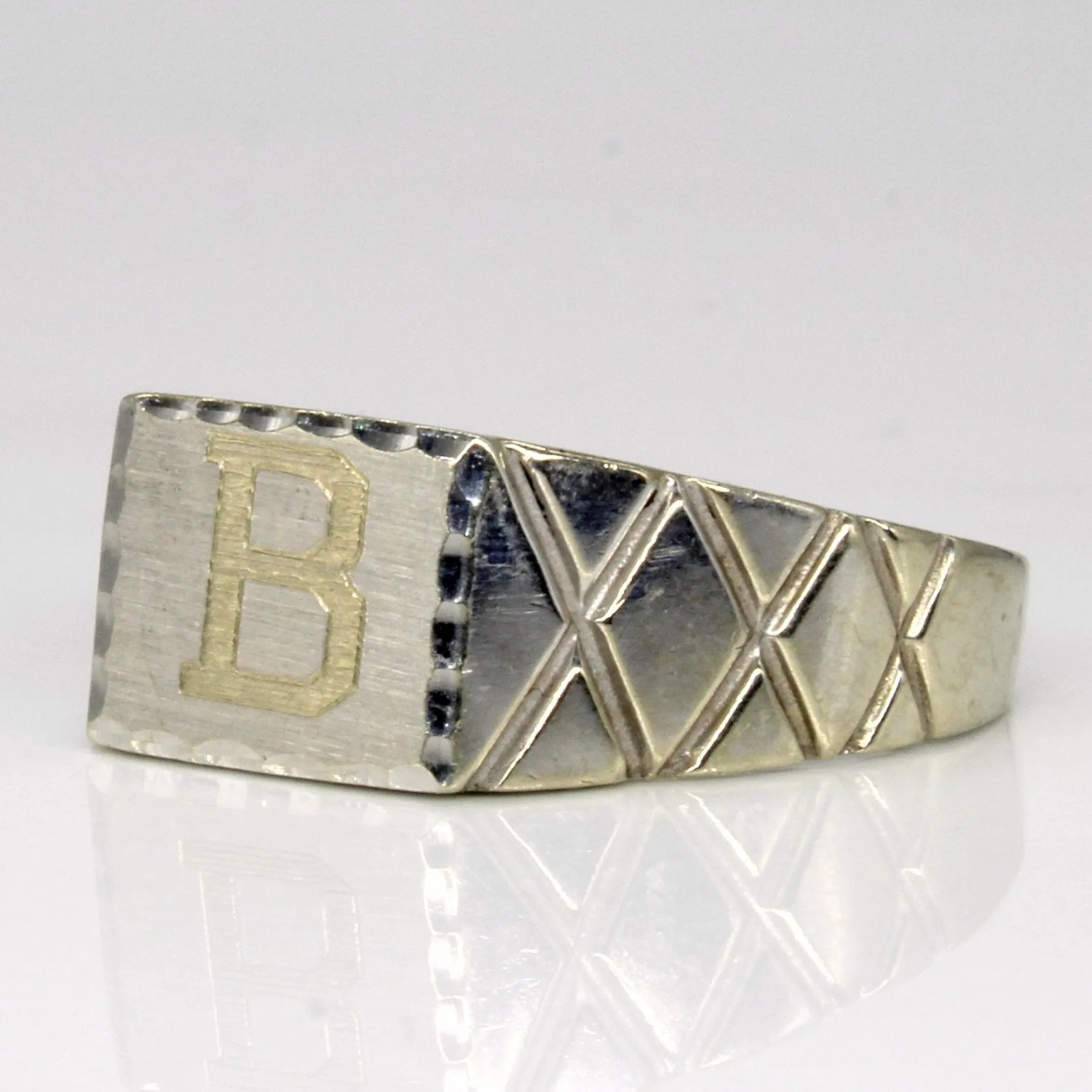 10 White Gold 'B' Initial Ring | SZ 9.25 |
