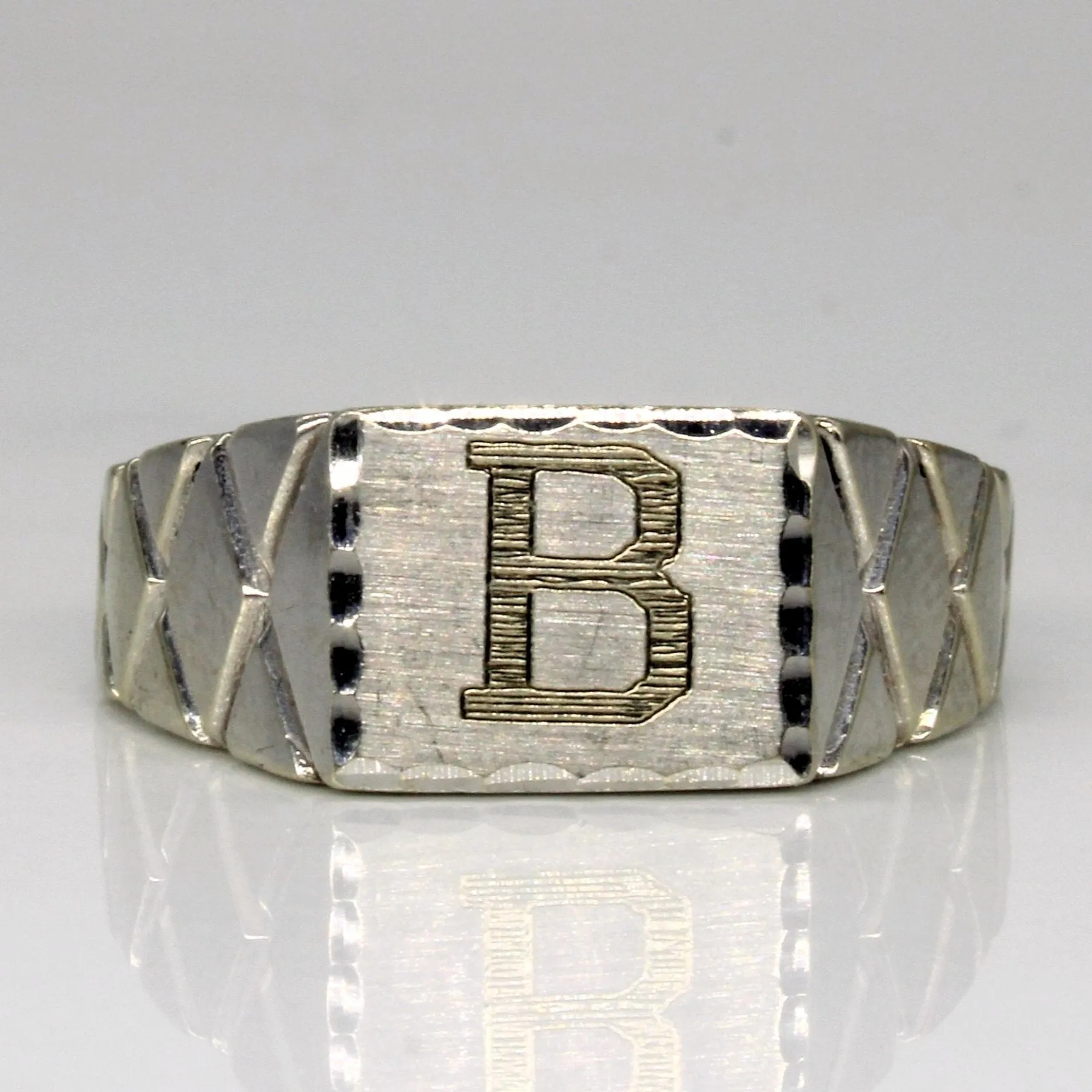 10 White Gold 'B' Initial Ring | SZ 9.25 |