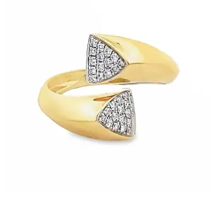 14K Pave Geometric Ring