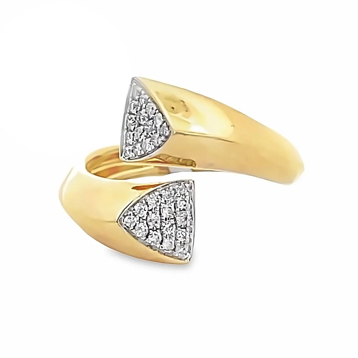 14K Pave Geometric Ring