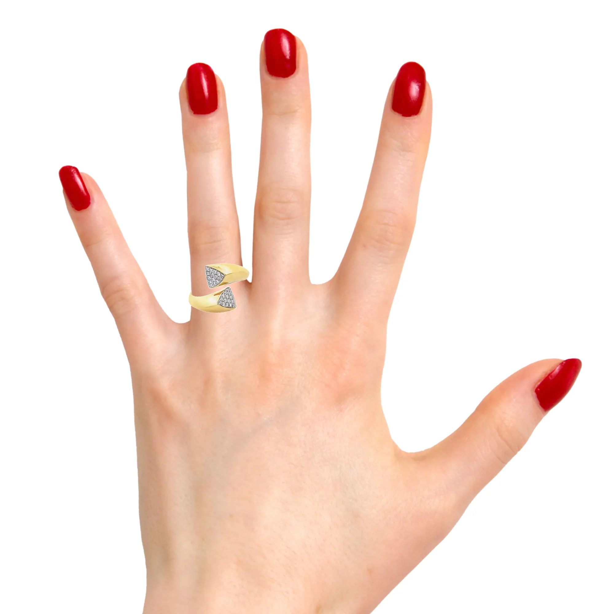 14K Pave Geometric Ring