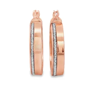 14K Rose Gold Glitter Hoop