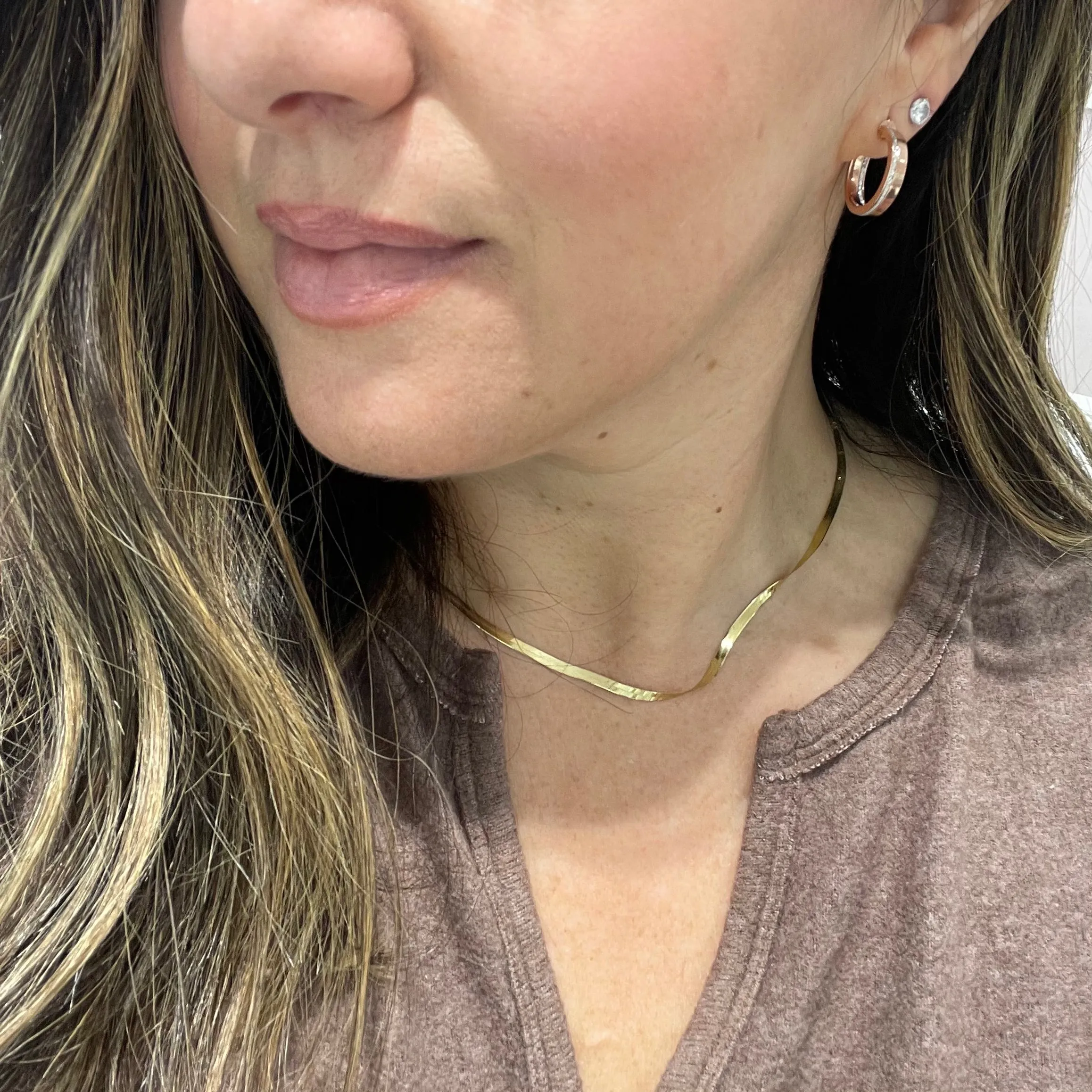 14K Rose Gold Glitter Hoop