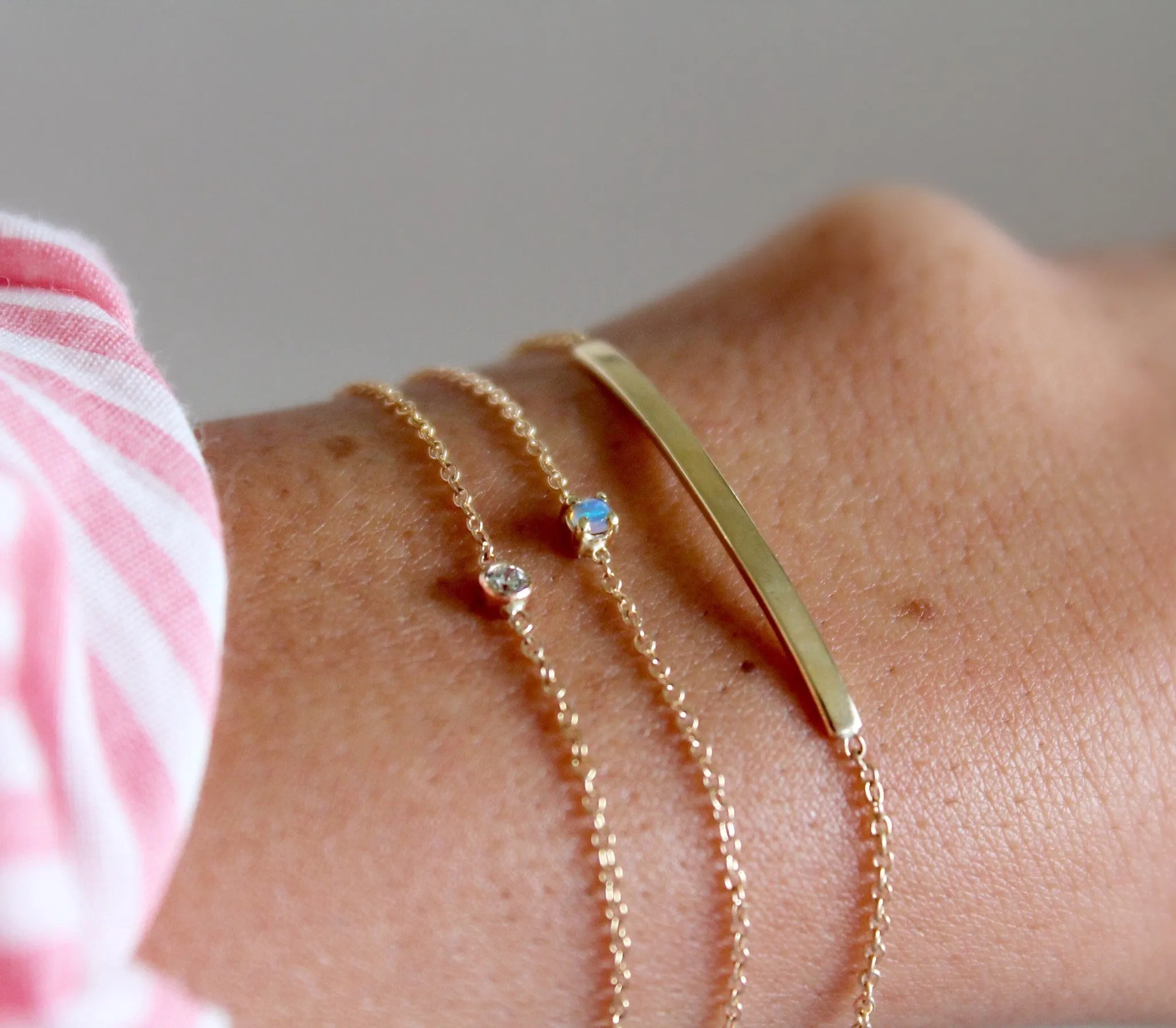 14K SLIM BAR BRACELET