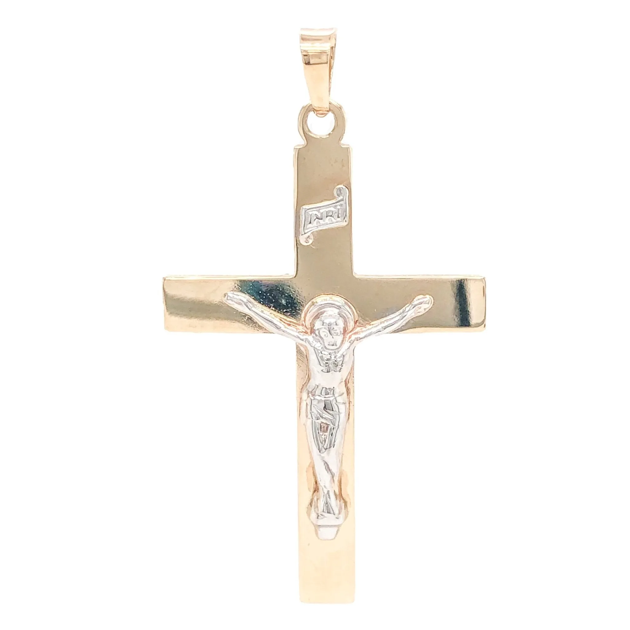 14K TT Gold High Polish Crucifix Cross