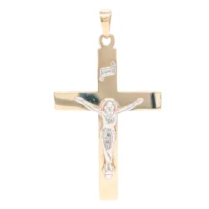 14K TT Gold High Polish Crucifix Cross