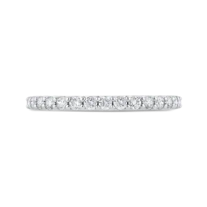 14K White Gold Round Diamond Half Eternity Wedding Band