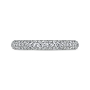 14K White Gold Round Diamond Half Eternity Wedding Band