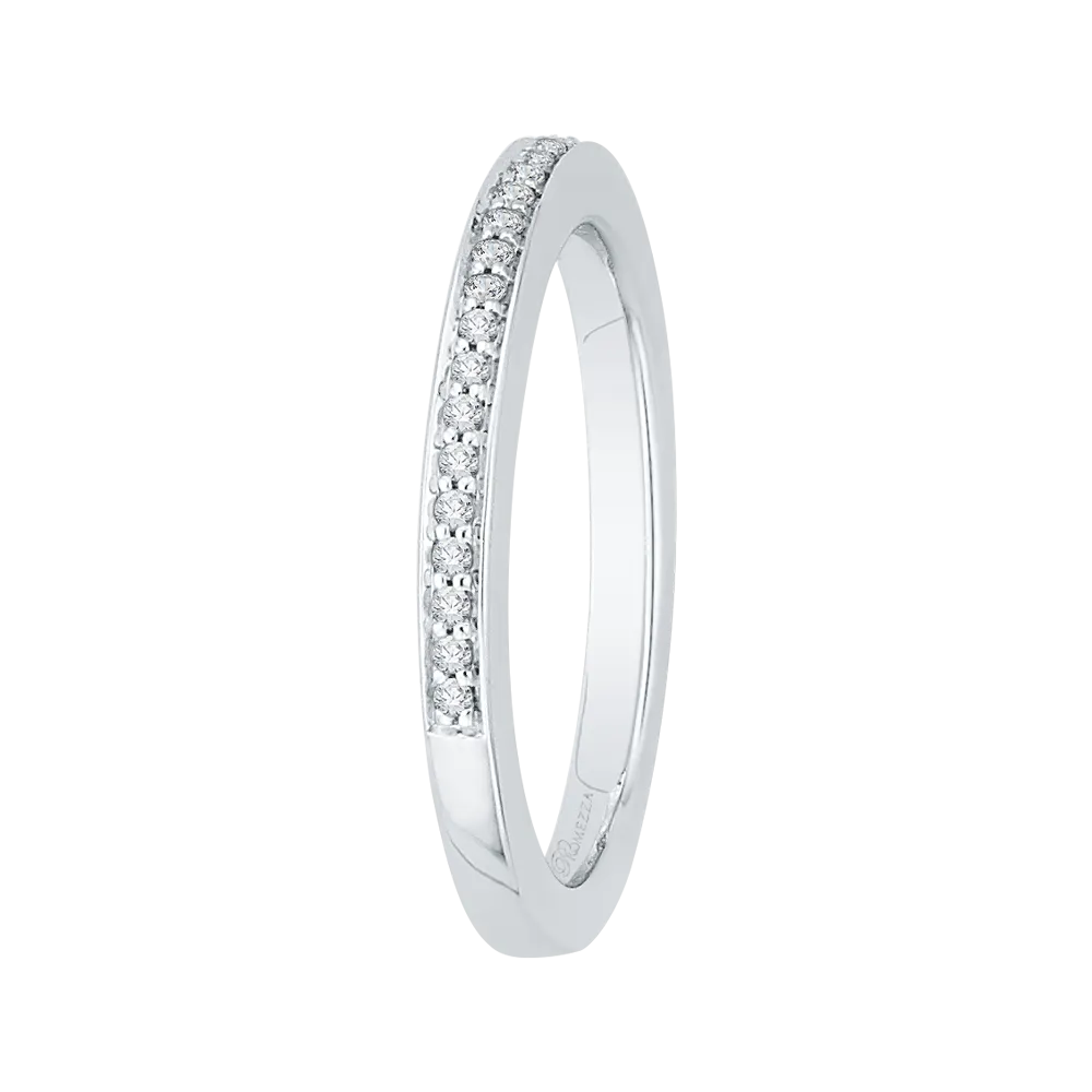 14K White Gold Round Diamond Half Eternity Wedding Band