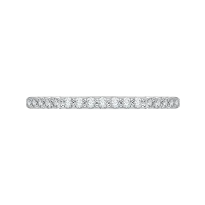 14K White Gold Round Diamond Half Eternity Wedding Band