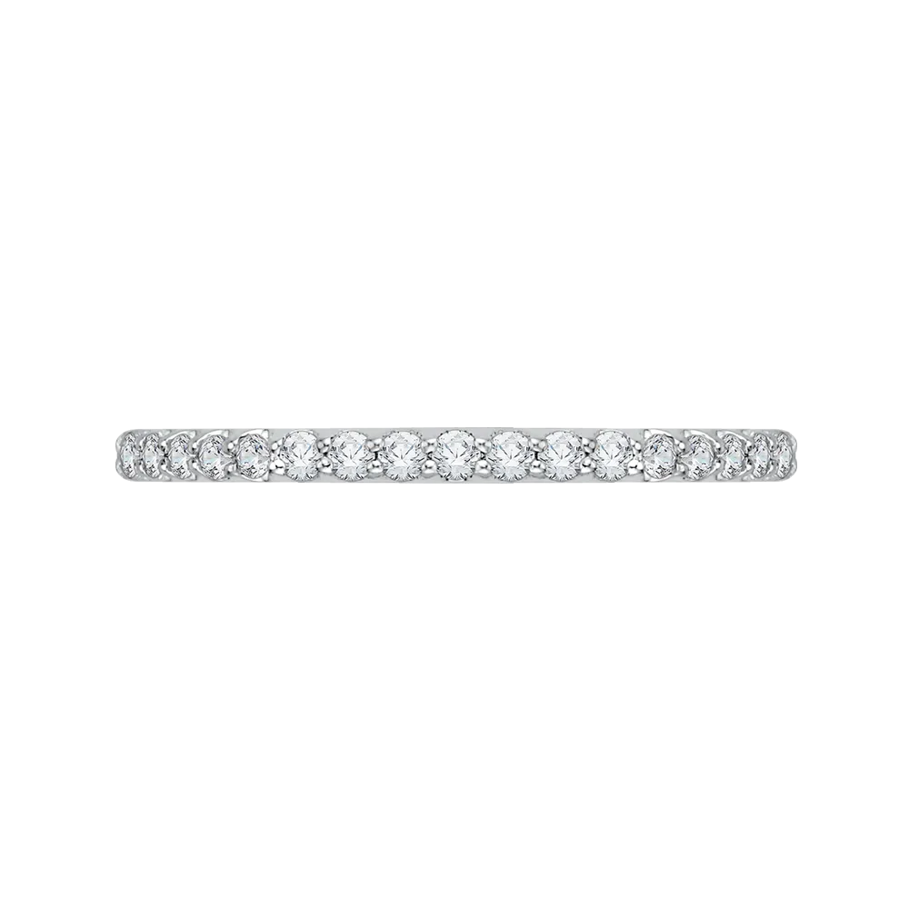 14K White Gold Round Diamond Half Eternity Wedding Band