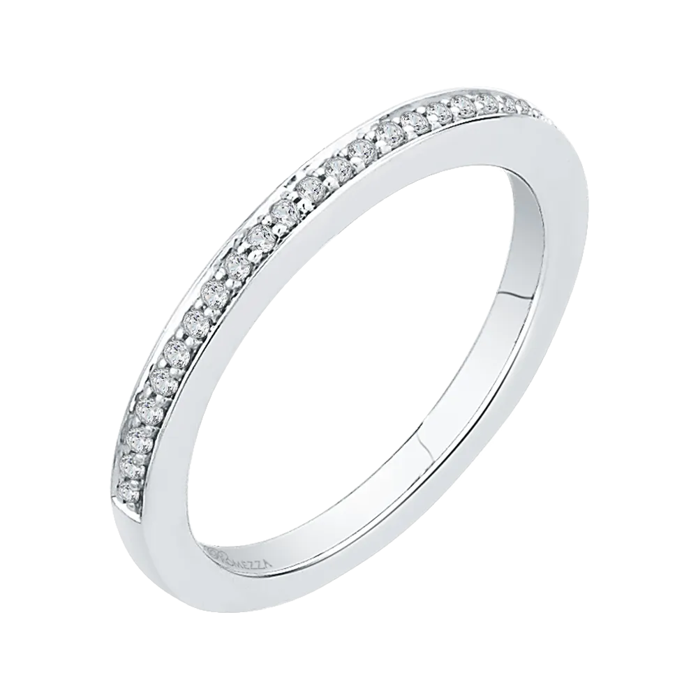 14K White Gold Round Diamond Half Eternity Wedding Band
