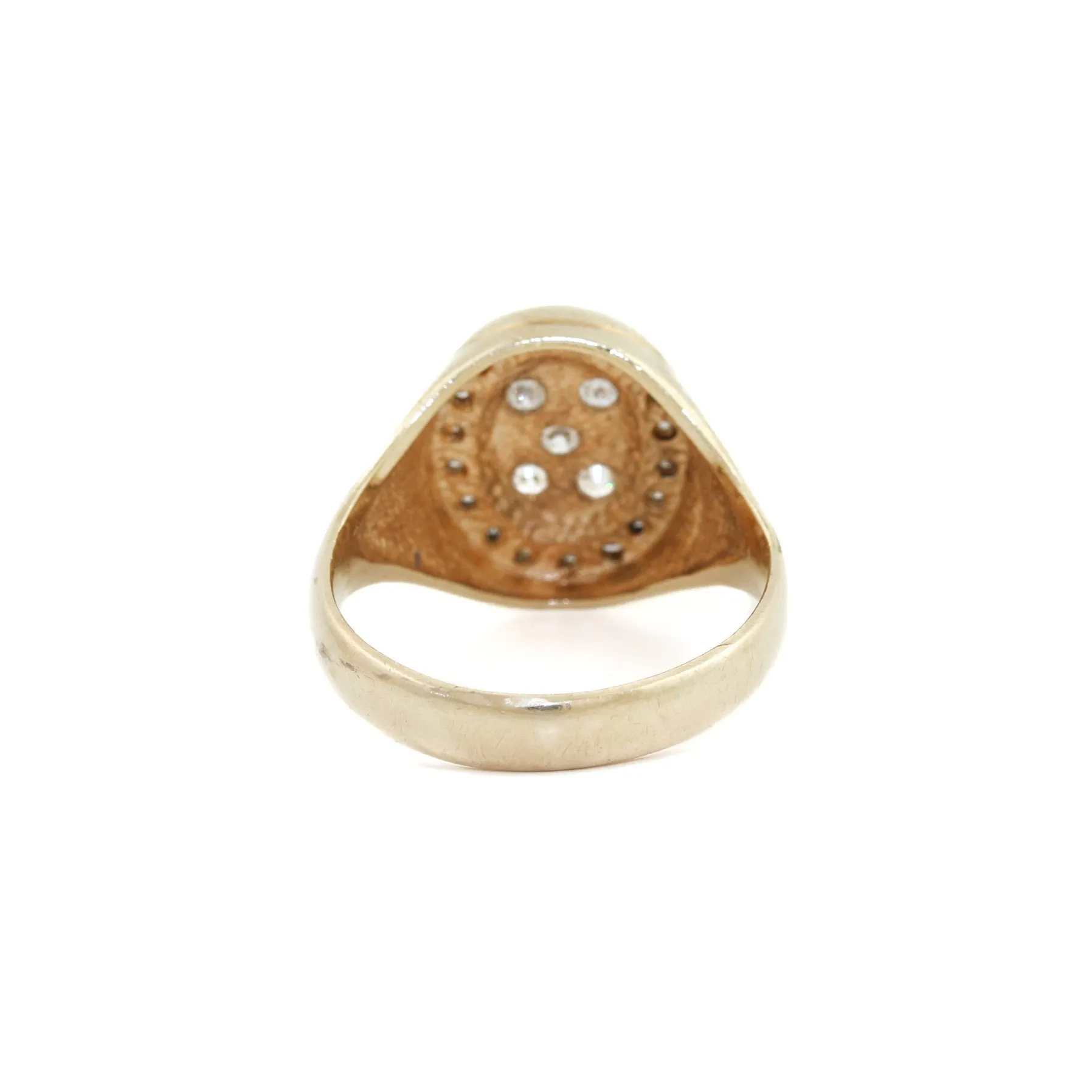 14k x Edwardian Pave Diamond Chevalier Signet