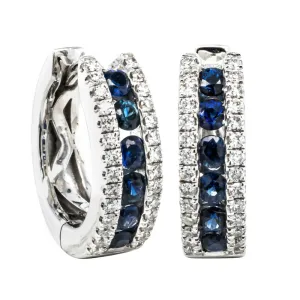 18ct White Gold .41ct Sapphire & Diamond Earrings