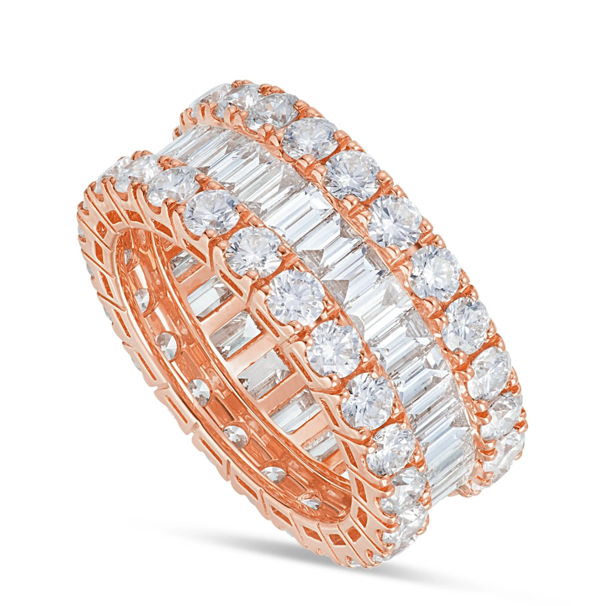 18k Gold 6.0ct Baguette Diamond Full Eternity Ring