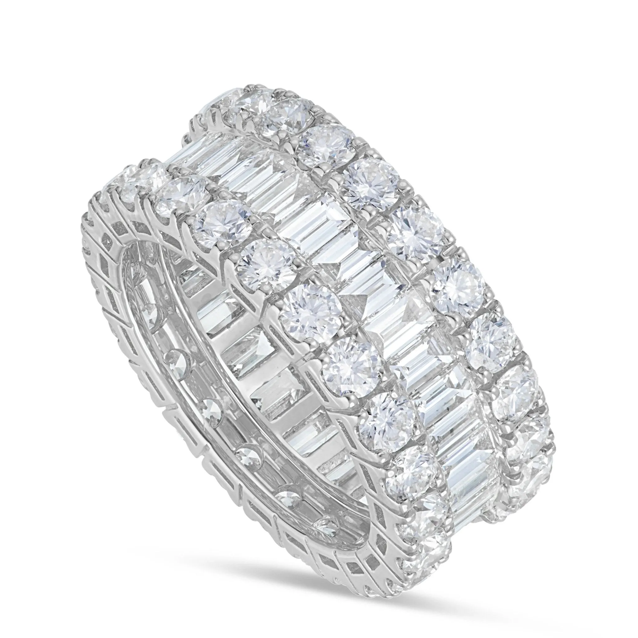 18k Gold 6.0ct Baguette Diamond Full Eternity Ring