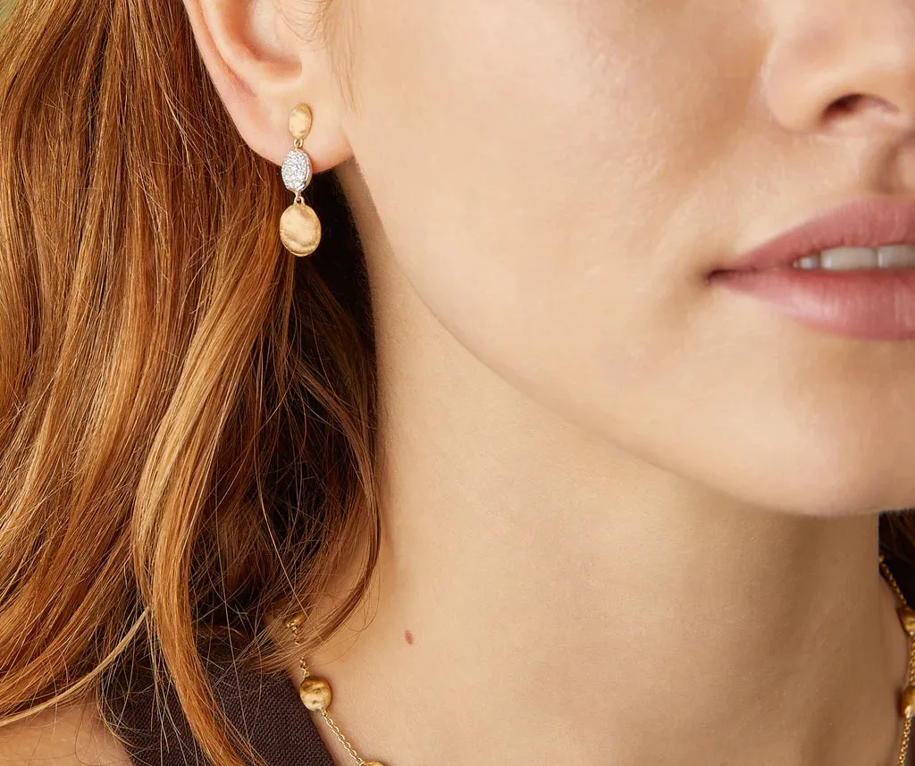 18K YELLOW GOLD AND DIAMOND TRIPLE DROP EARRINGS FROM THE SIVIGLIA COLLECTION