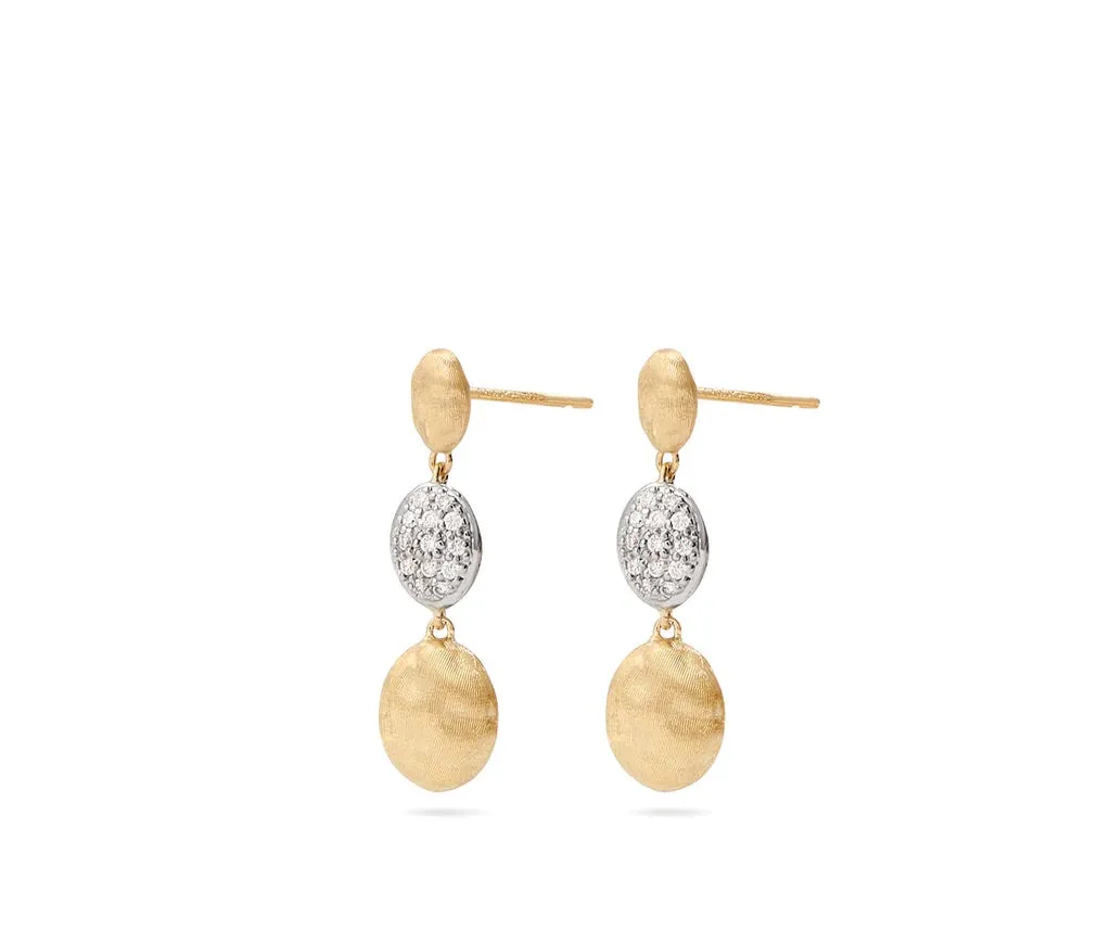 18K YELLOW GOLD AND DIAMOND TRIPLE DROP EARRINGS FROM THE SIVIGLIA COLLECTION