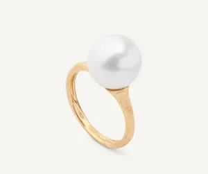 18K Yellow Gold Pearl Ring