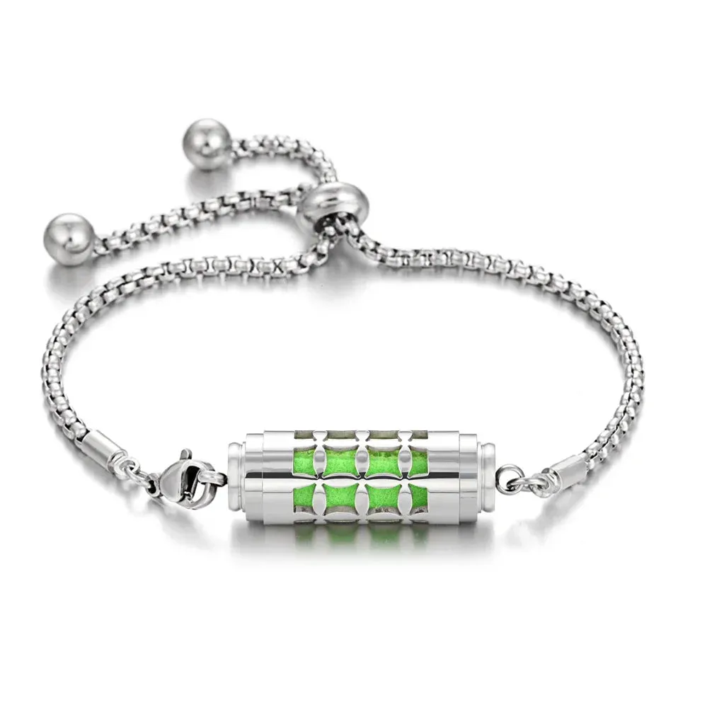 2024 New Stainless Steel Aromatherapy Diffuser Bracelet Locket Adjustable Chain Aroma Perfume Essential Oil Diffuser Bracelet
