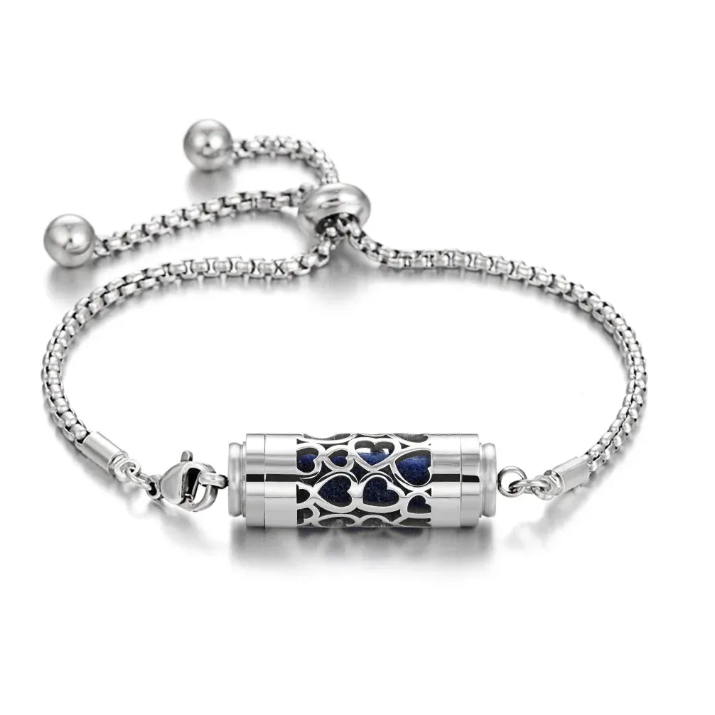 2024 New Stainless Steel Aromatherapy Diffuser Bracelet Locket Adjustable Chain Aroma Perfume Essential Oil Diffuser Bracelet