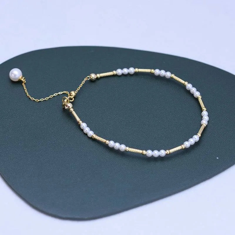 3-4mm White Freshwater Pearl & Beaded Necklace Bracelet (Sold Seperately)
