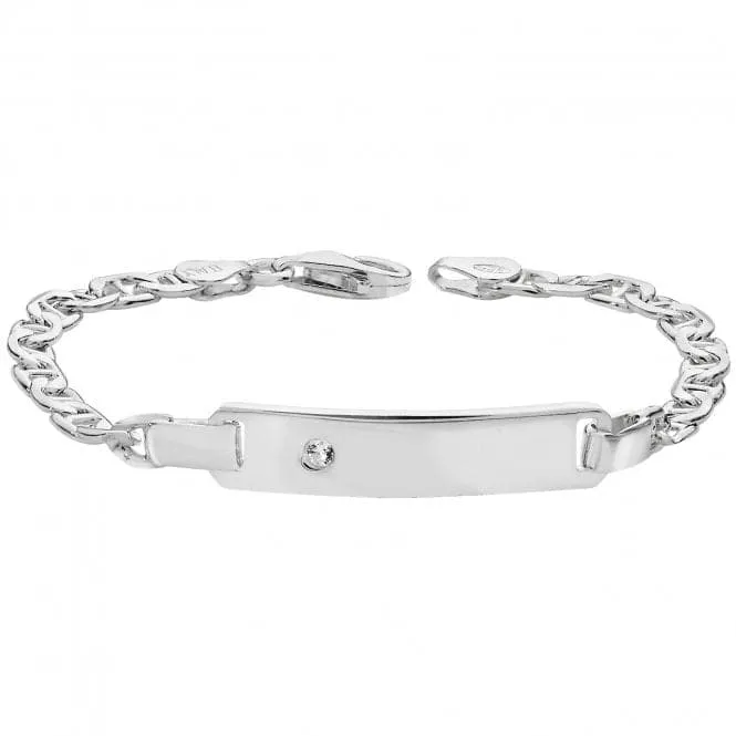 Acotis Silver Anchor with Zirconia Accent Baby Bracelet G2230
