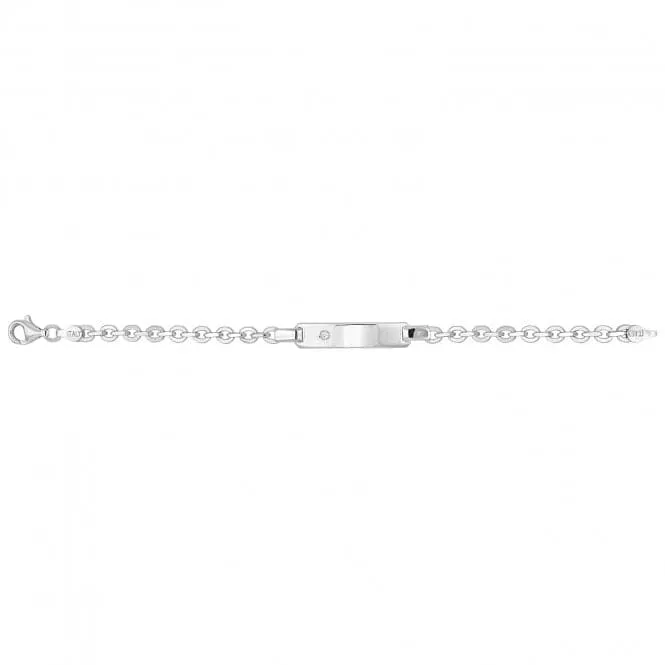 Acotis Silver Babies ID Bracelet with Zirconia Stones G2229