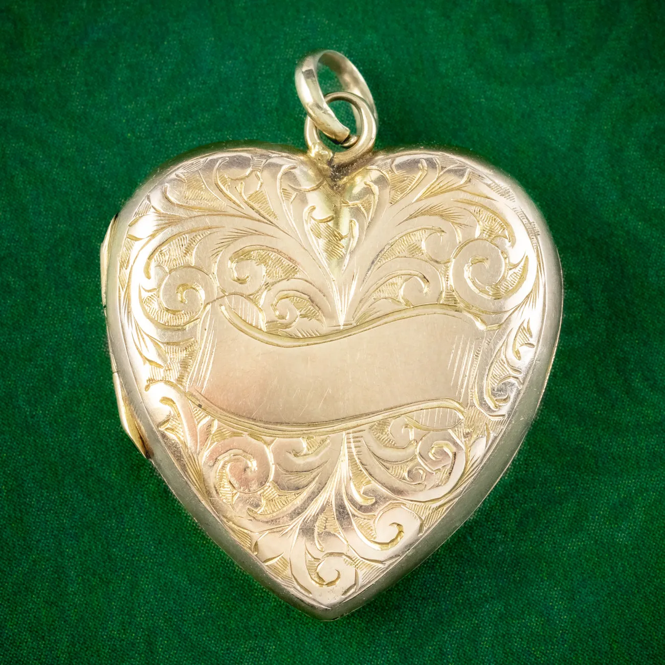 Antique Edwardian Heart Locket 9ct Gold Dated 1909