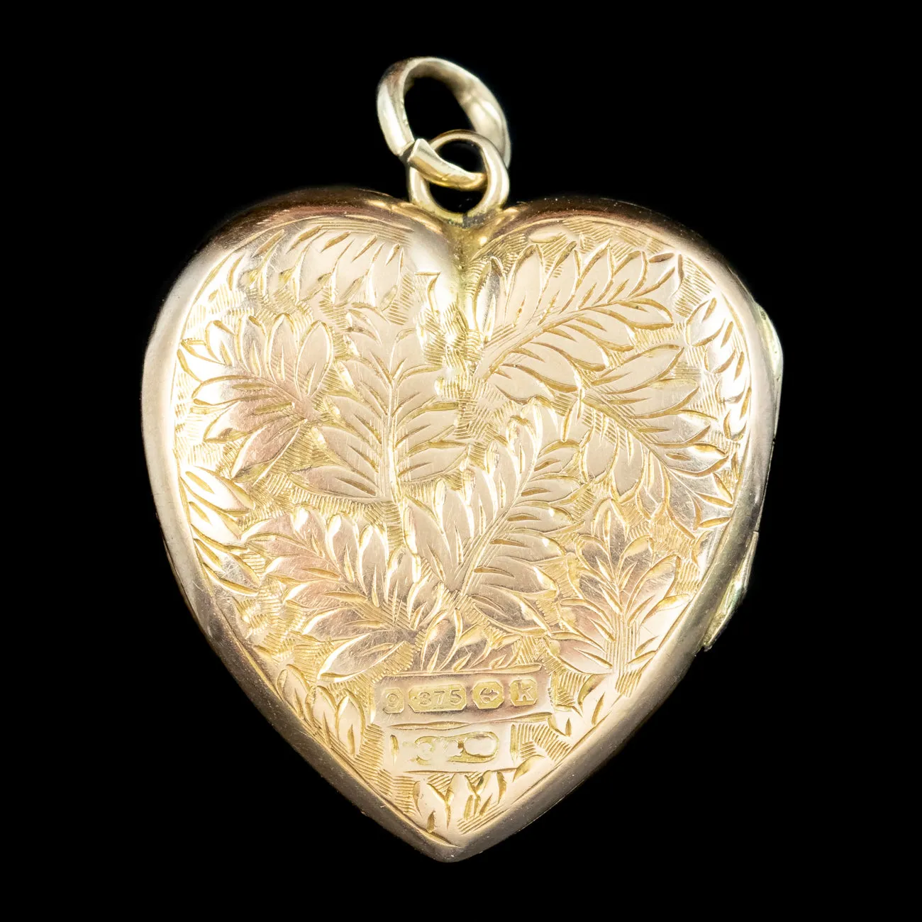 Antique Edwardian Heart Locket 9ct Gold Dated 1909