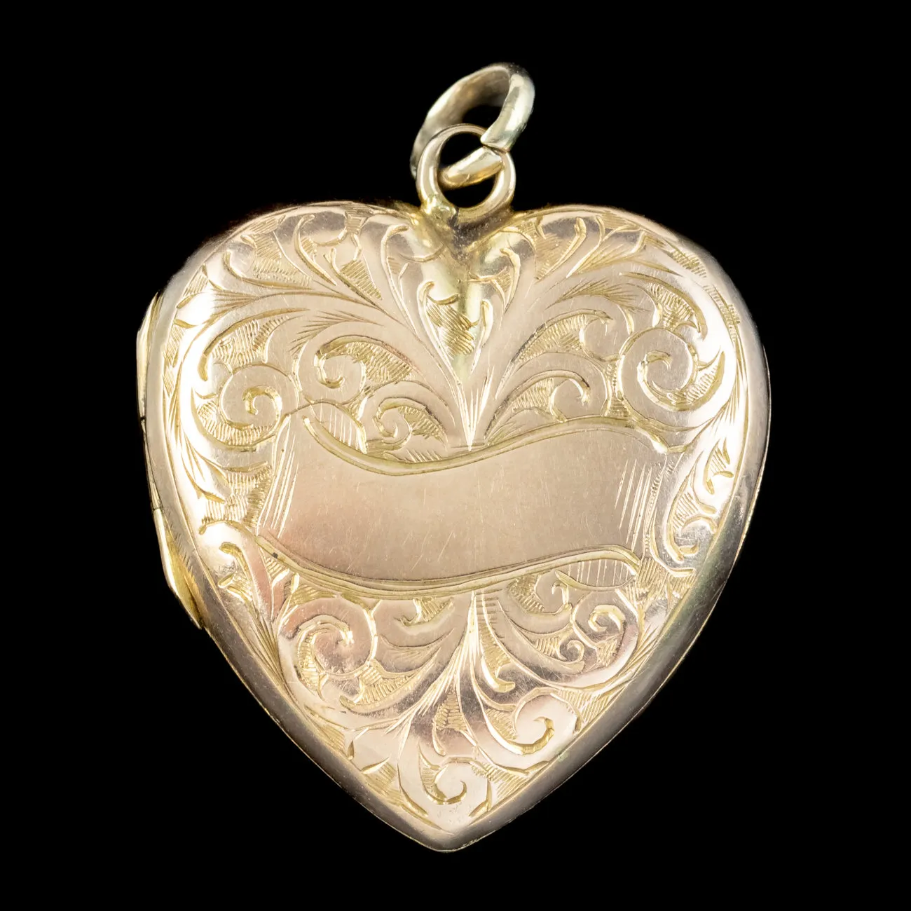 Antique Edwardian Heart Locket 9ct Gold Dated 1909