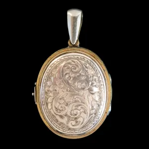 Antique Victorian Floral Family Locket 9Ct Gold Circa 1890