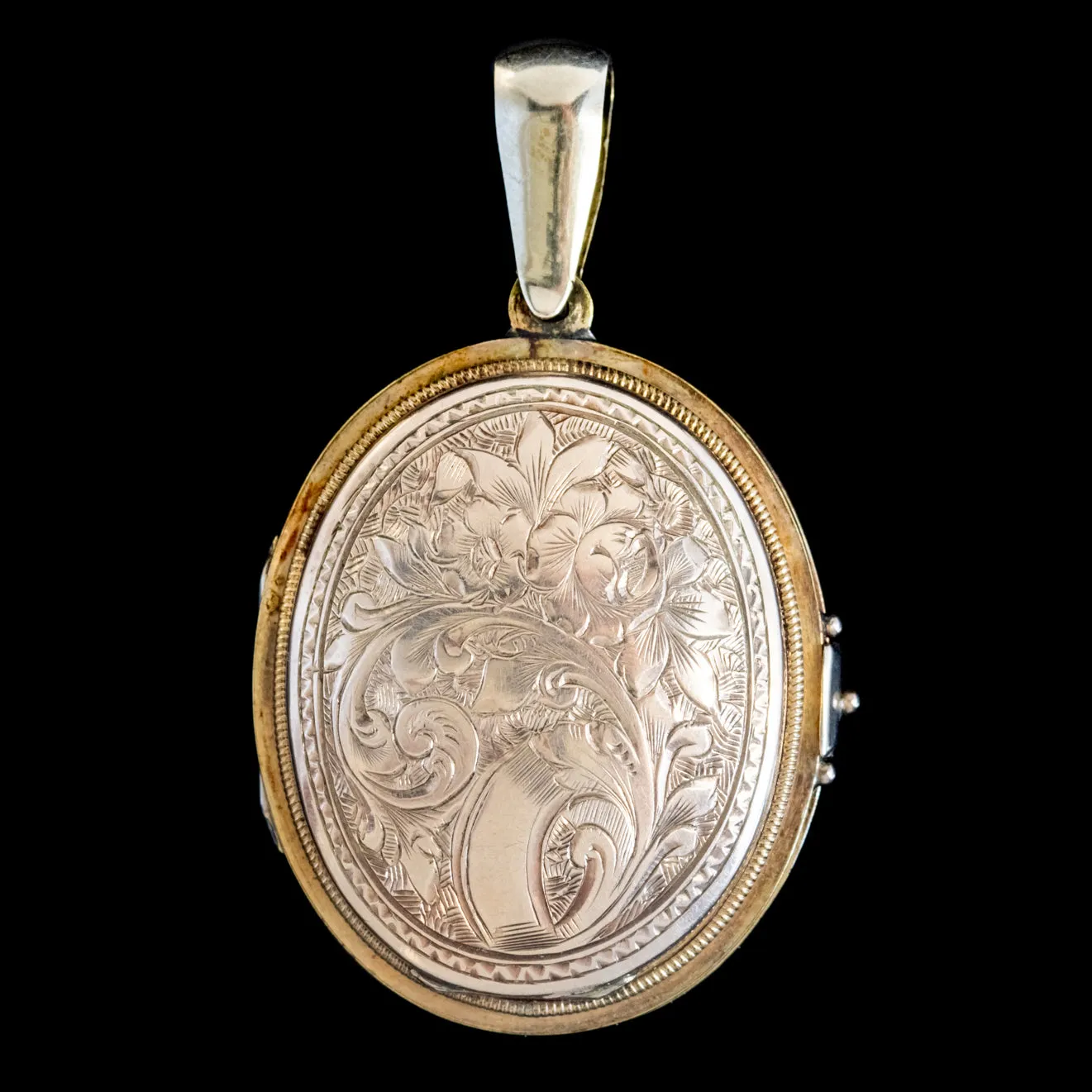 Antique Victorian Floral Family Locket 9Ct Gold Circa 1890
