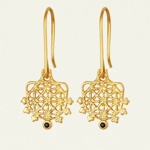 Arinna Earrings - Sapphire Gold