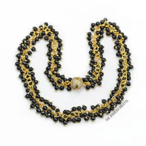 Asna black onyx cluster necklace