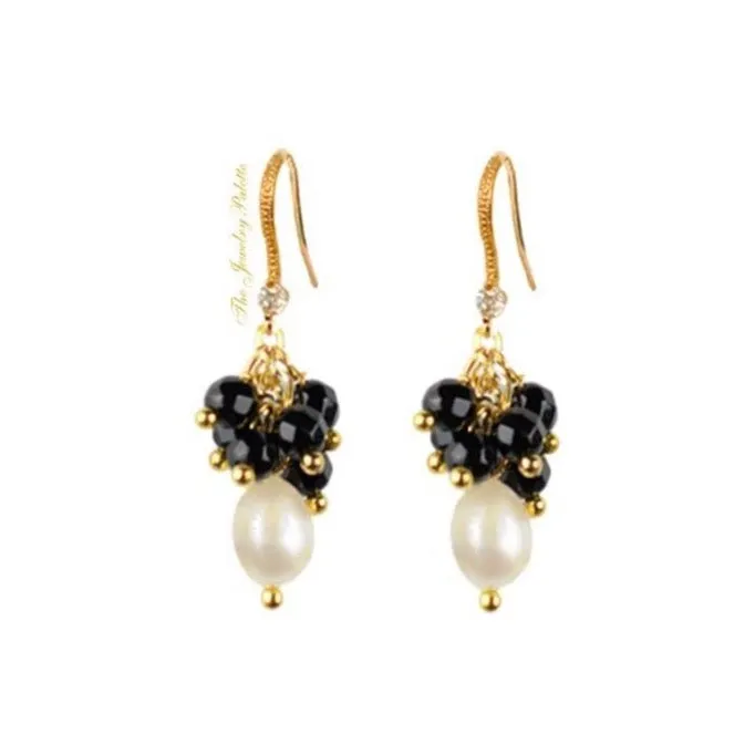 Asna black onyx cluster necklace