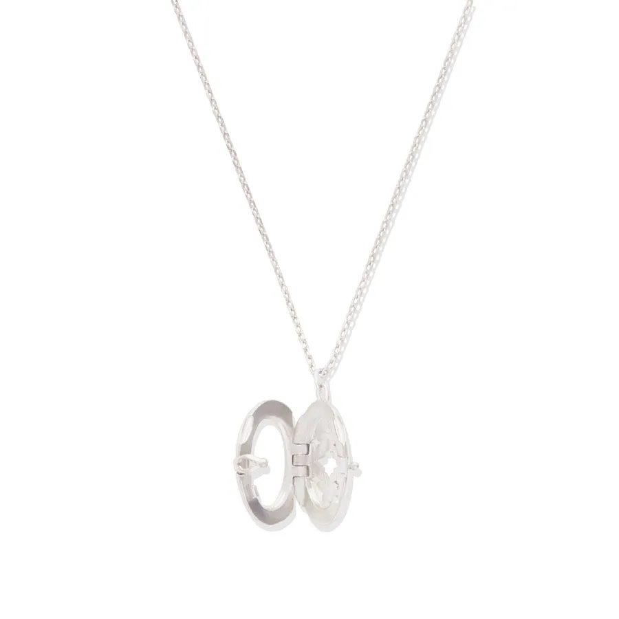 Aura Amazonite Silver Locket Necklace
