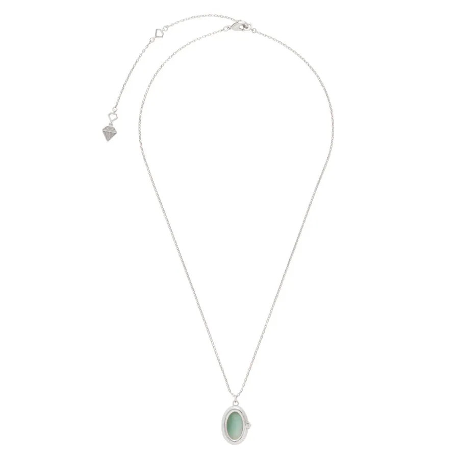 Aura Amazonite Silver Locket Necklace