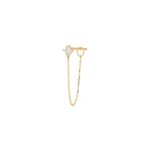 AVA | White Sapphire Chain Single Drop Earring