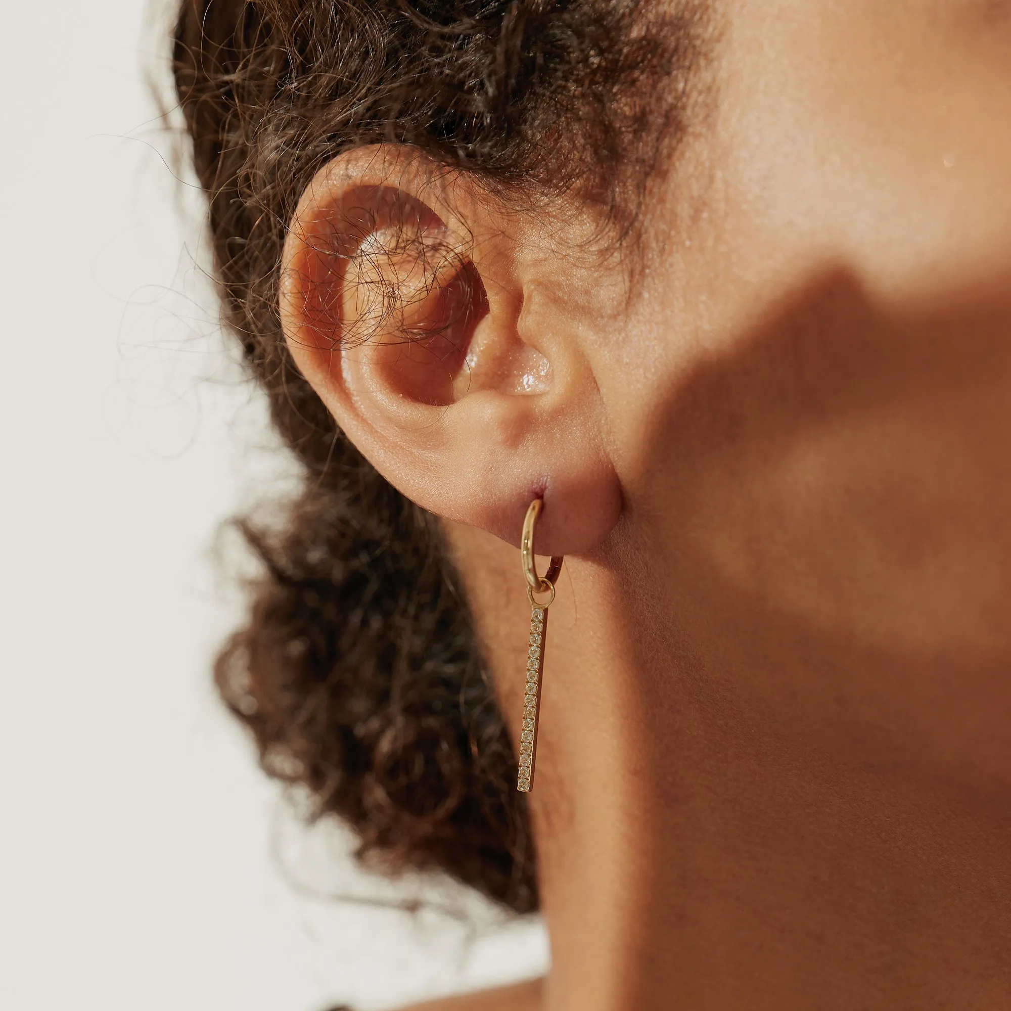 BARDOT | White Sapphire Bar Earring Charm