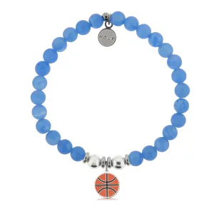Basketball Charm with Azure Blue Jade Charity Bracelet