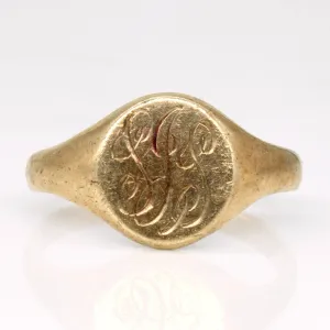 'Birks' 10k Yellow Gold Signet Ring | SZ 4.75 |