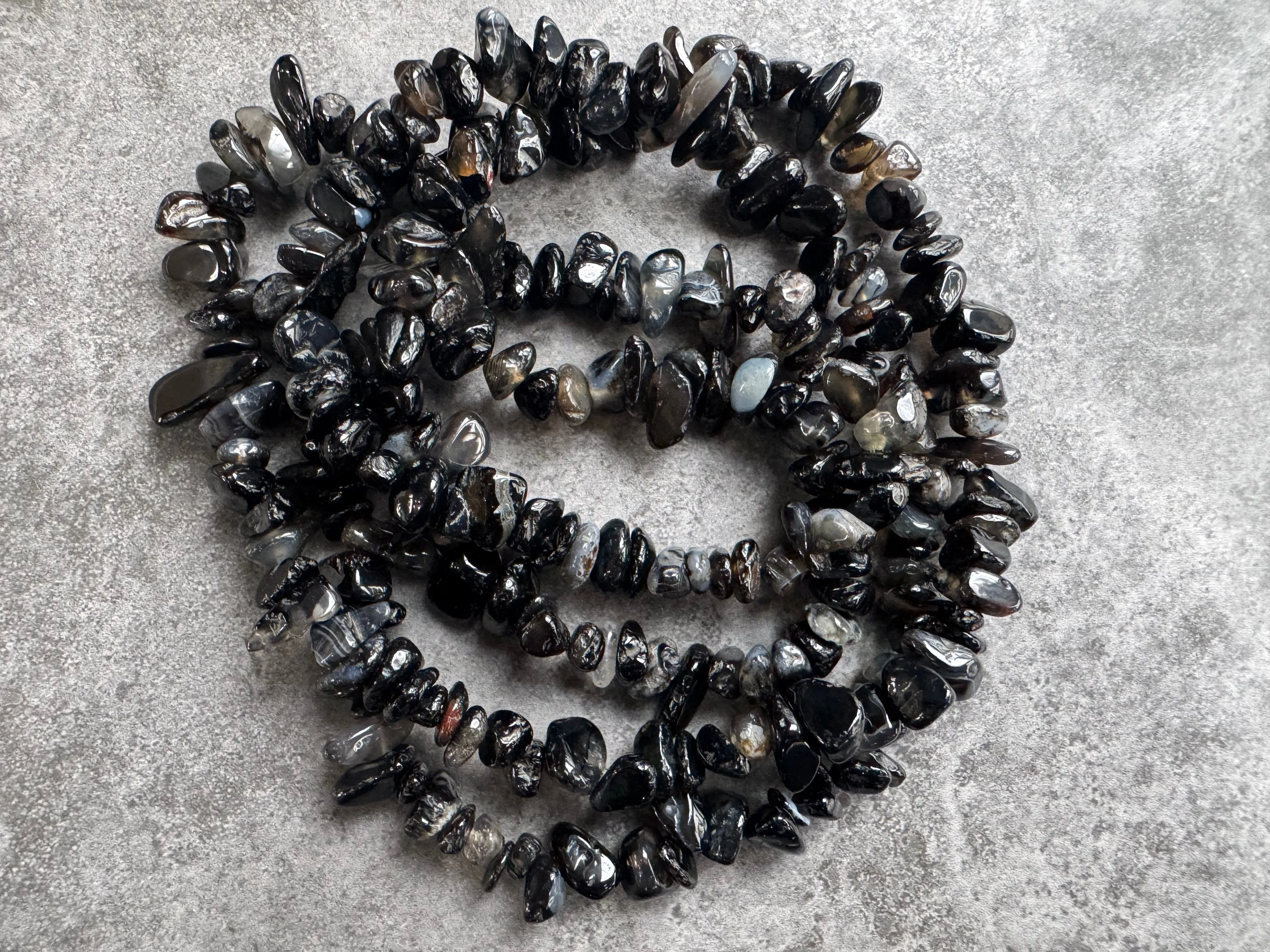Black Onyx | Chip Beads | 5-8mm | 32" String