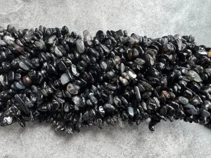 Black Onyx | Chip Beads | 5-8mm | 32" String