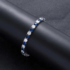 Blue & White 5mm Diamond Tennis Bracelet