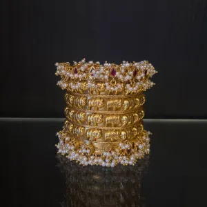 Bold Silver Cuff With Elephant Carvings