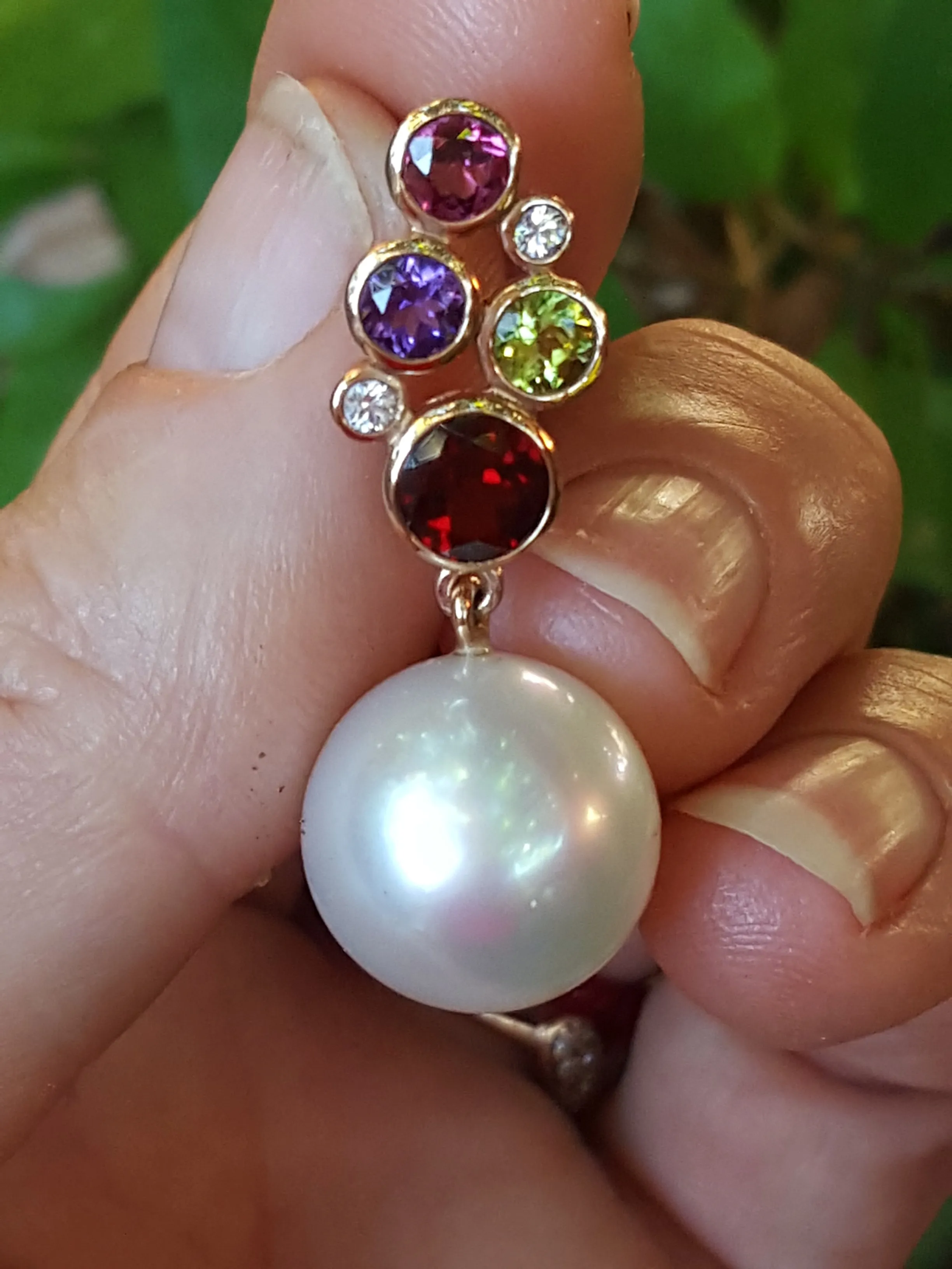 Broome Pearl Earrings "Plum Wine"