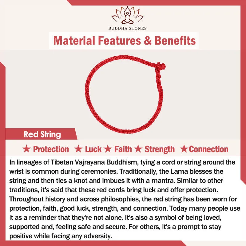 Buddha Stones 925 Sterling Silver Peace Buckle Luck String Bracelet