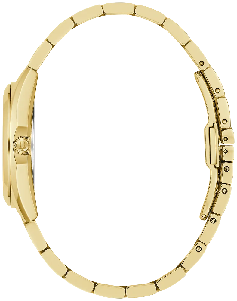 Bulova Surveyor Diamond Gold Tone Mother-of-Pearl Ladies Watch 97P172