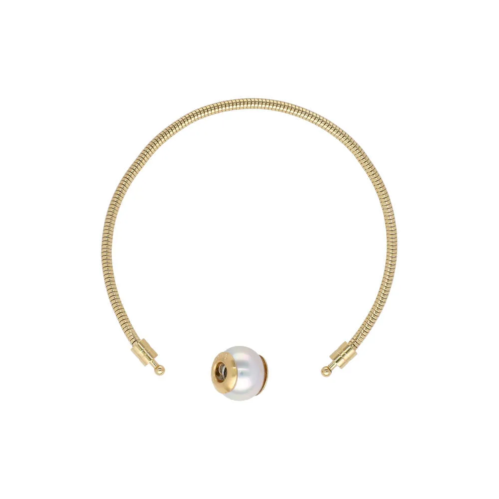 Bundle Plated Bracelet 6.3 inches long, for men and women with organic pearl, Zindis Collection